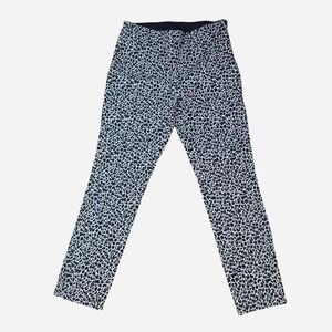 A New Day Women's Leopard Print Skinny Pants Size 4 Black White Stretch Trousers